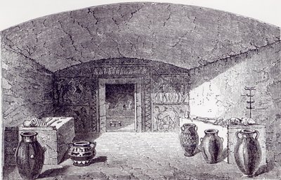 Grotta Campana na época de sua descoberta em 1842-3 de George Dennis